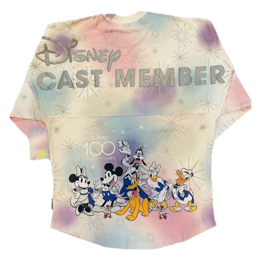Disney 100 Cast Member Exclusive Spirit Jersey Pastel Tie-Dye S MinnieMickey NEW